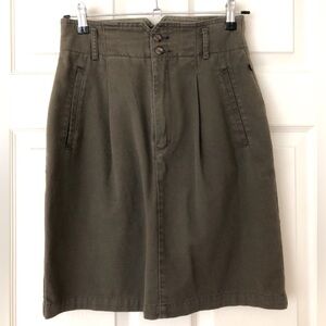 Esprit Vintage Army Green Cotton Twill Pencil Skirt Size 9/10